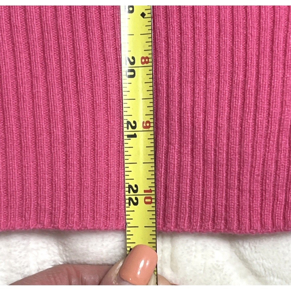 100% Pure Cashmere Cardigan Rhinestone Buttons Quiet Luxury Pink Women's Size M - Picture 8 of 9